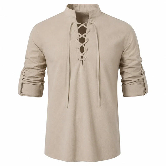 Caspian Men’s Relaxed-Fit Lace-Up Shirt